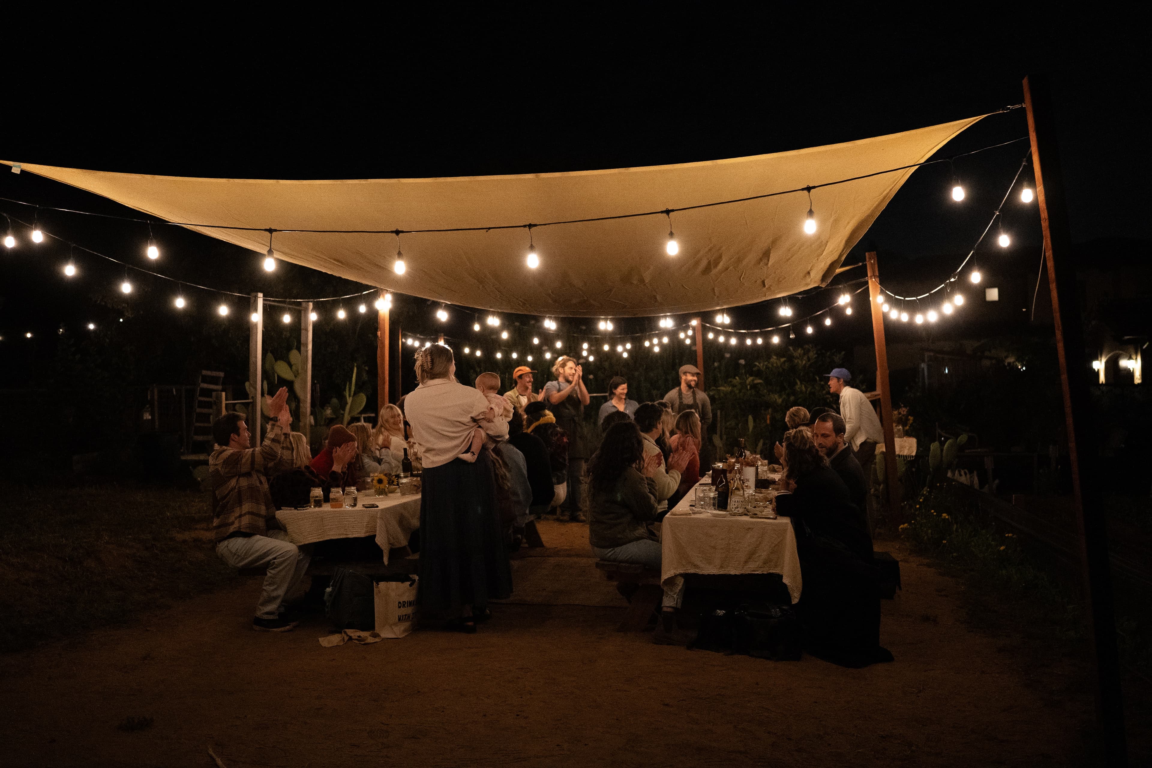 People gathered at table