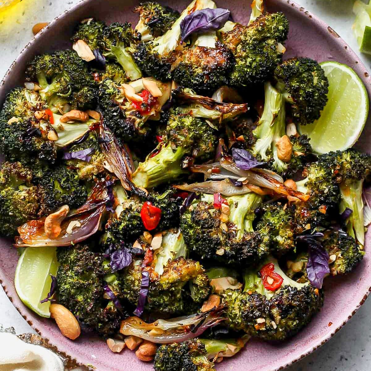 Roasted Broccoli with Chili-Garlic and Lime