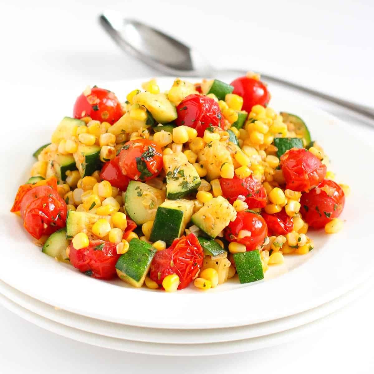 Sautéed Corn, Zucchini & Blistered Tomatoes