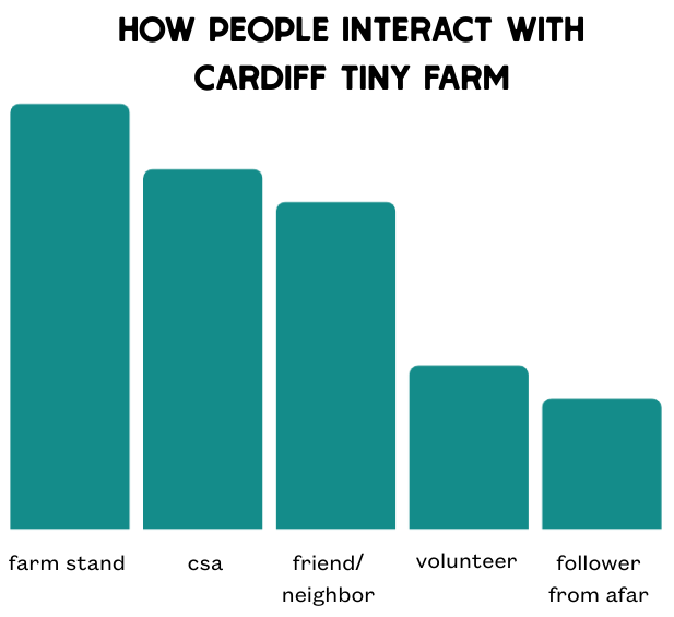 How people interact with Cardiff Tiny Farm